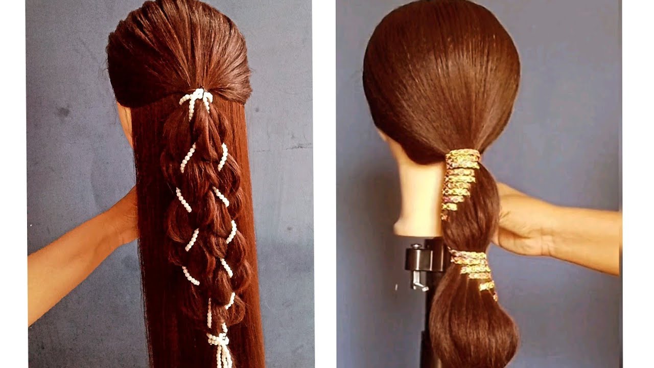 Twotype of partyhairstyle🎀elegant and cleanquick easyhairstyles🥰#simplehairstyle #subscribemore
