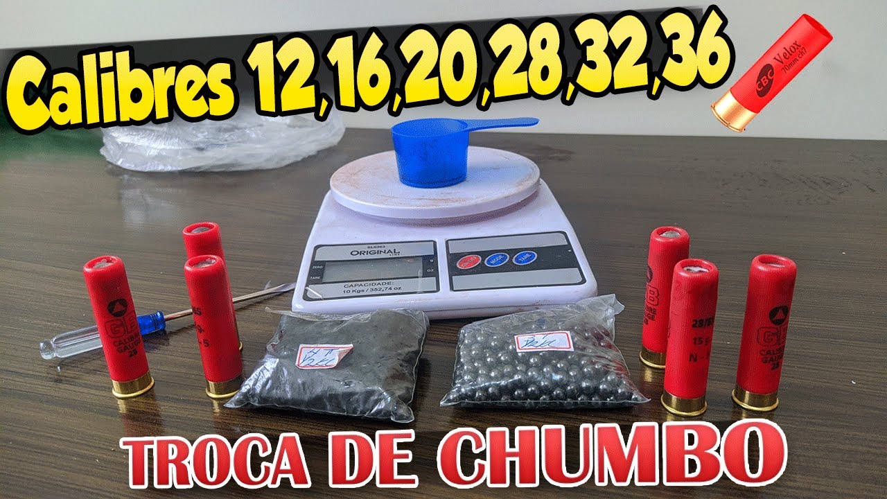 Como trocar chumbo dos cartuchos calibre 12,20,28,36 + disparo com 3T
