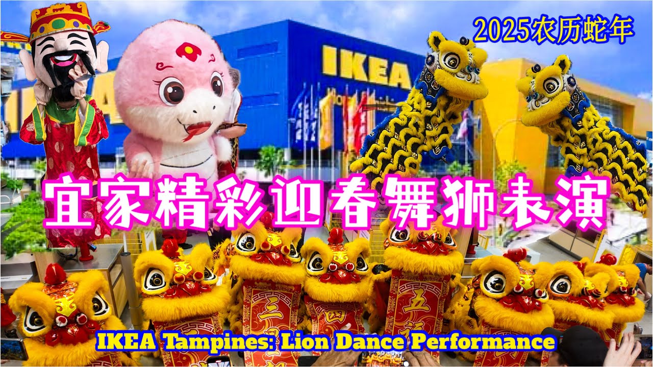 新加坡宜家淡宾尼2025农历蛇年迎新春精彩舞狮采青高桩表演 IKEA Tampines CNY High pole lion dance ｜SLT Association 新加坡顺利坛体育会