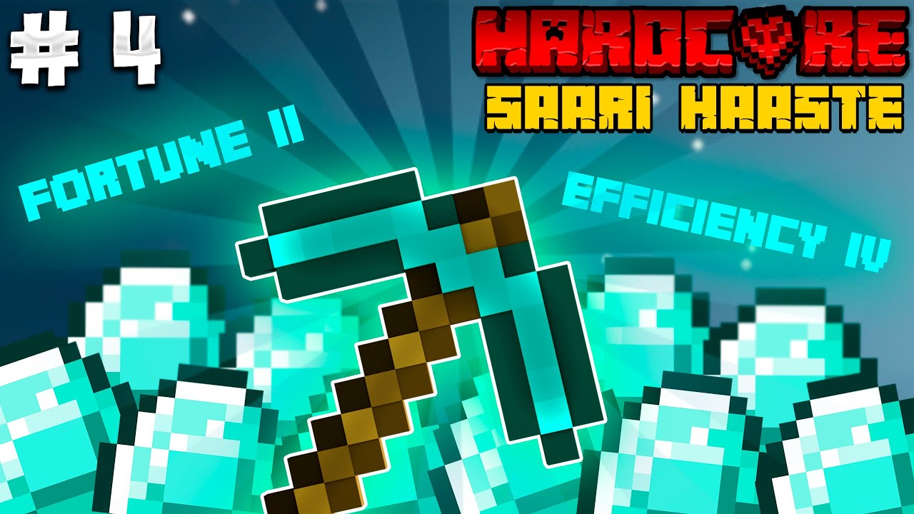 Minecraft Hardcore Haaste: T&Auml;YDELLINEN ENCHANTTI! #4