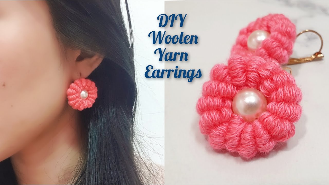 Super Easy DIY Homemade Woolen Yarn Earrings
