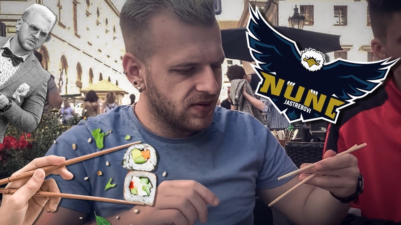 Nuni prvi put jede sushi u Pragu !