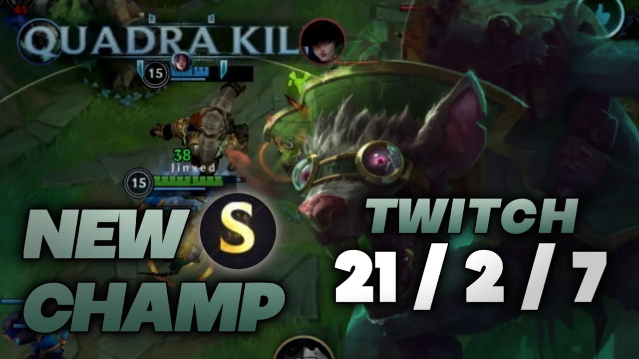 WILD RIFT TWITCH : 21 KILLS NEW CHAMPION OP | 55k DAMAGE - SEASON 9