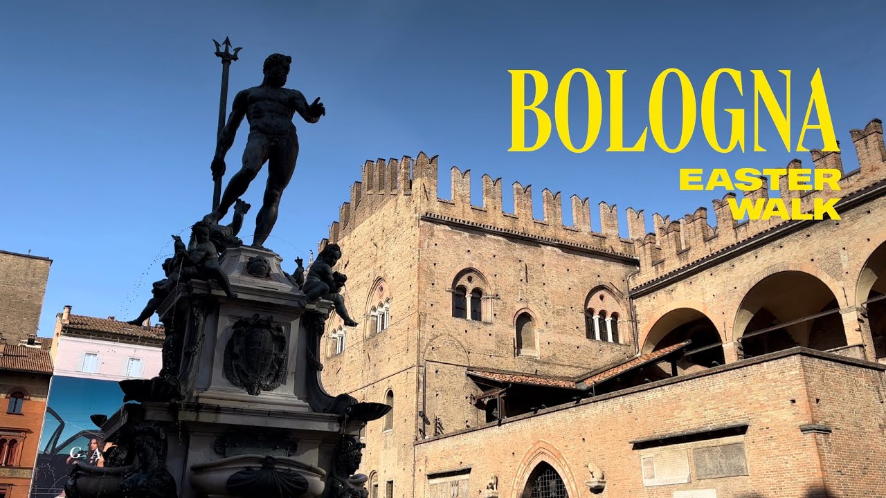 Easter in Bologna, Italy, Walking tour- 4K