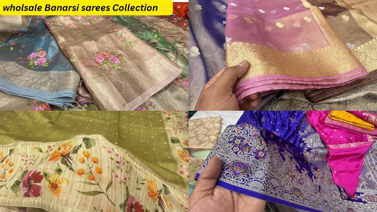 Wholesale Weaver price Banarsi sarees collection Mashru silk ,tussee silk ,tissue handwork by H.C