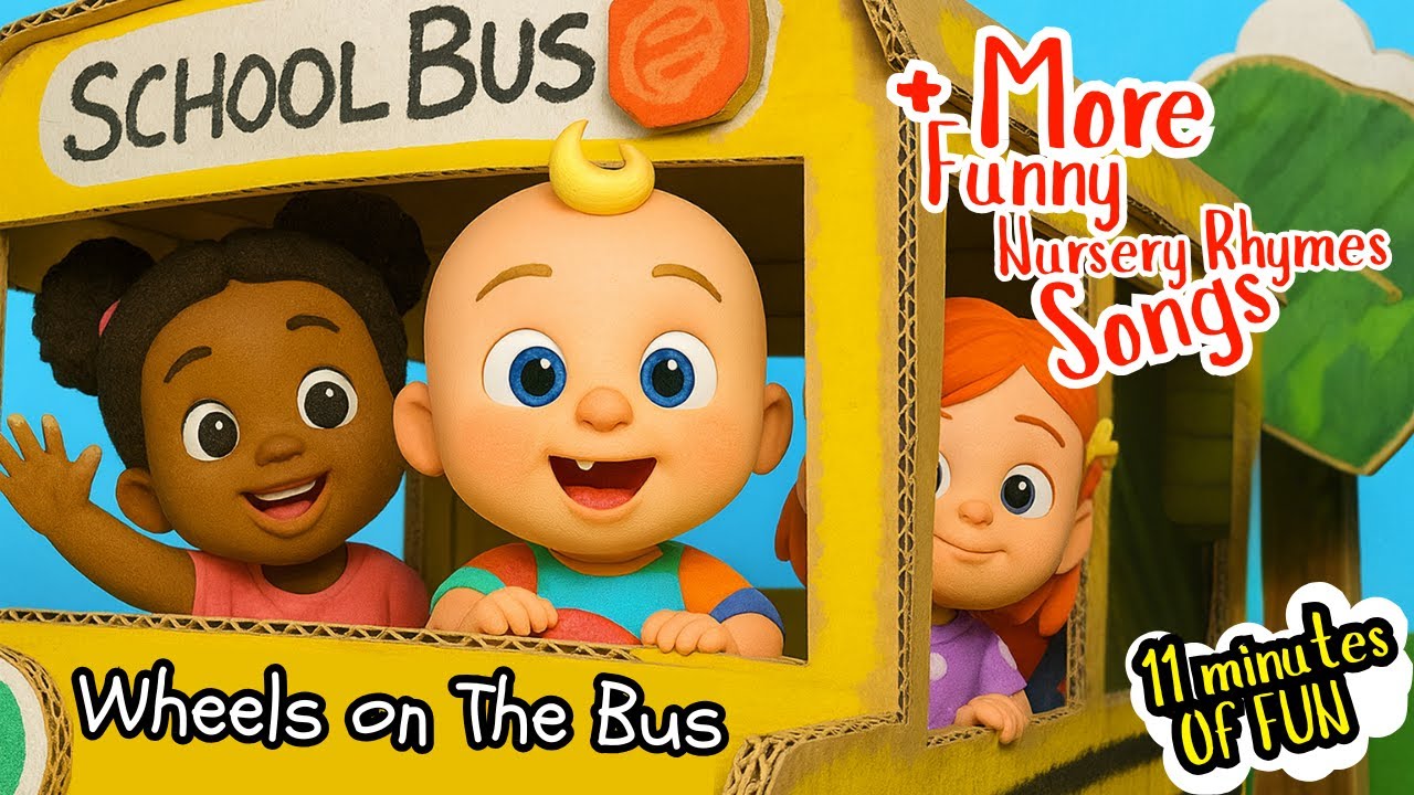 Wheels on the Bus + Learning Songs For Toddlers || Sing Learn Dance & Funny Nursery Rhymes Songs