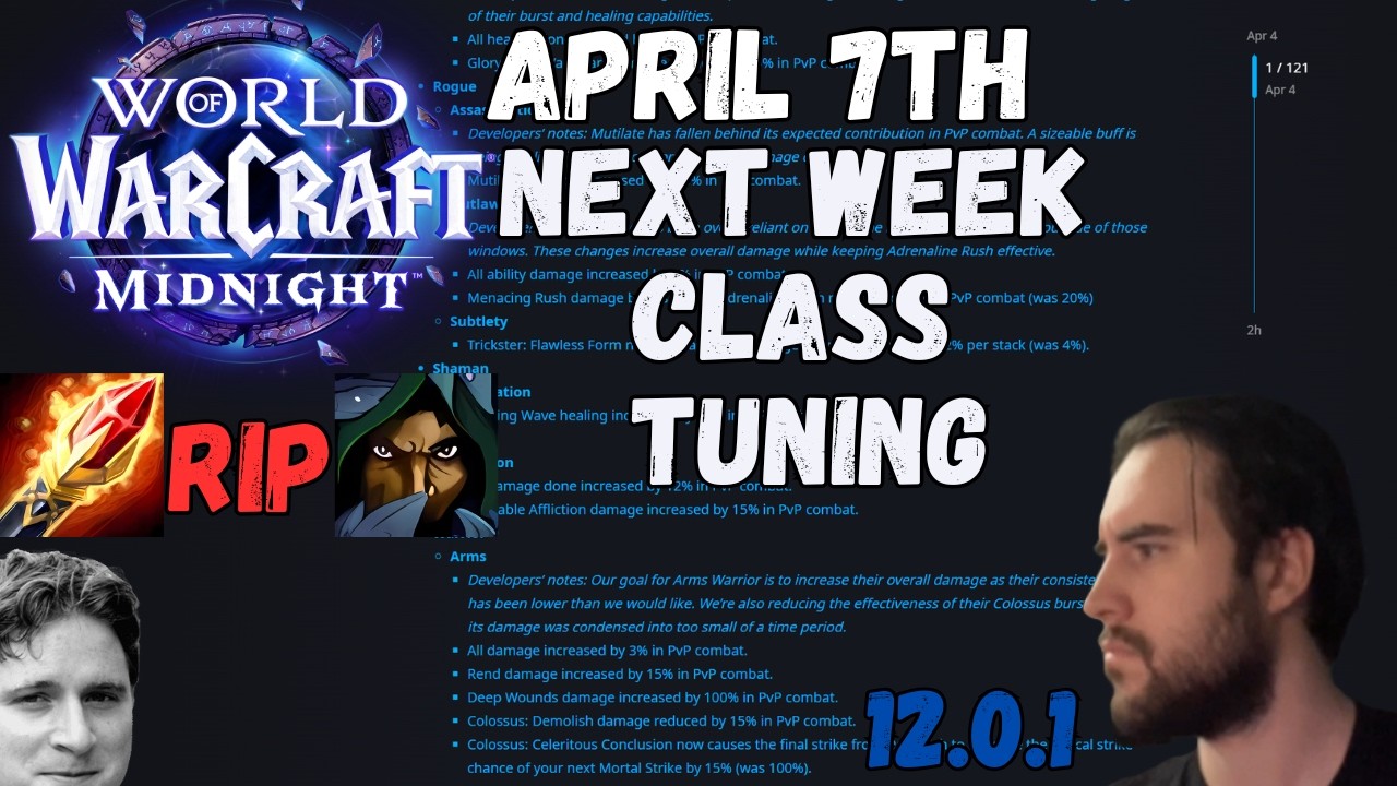 Midnight Class Tuning April 7th Patch & Balance Changes 12.0.1 | Thoughts and Commentary