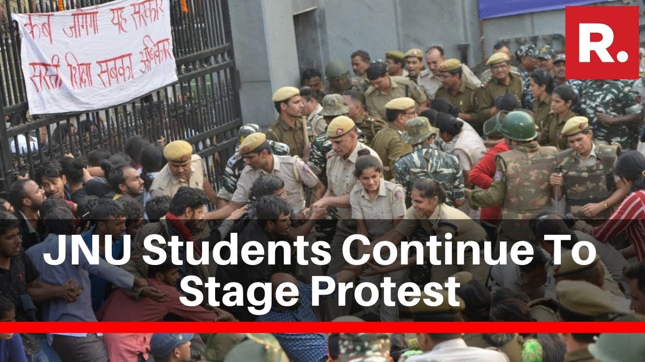 JNU Students Continue To Stage Protest; FIR To Be Filed Against Campus Vandals