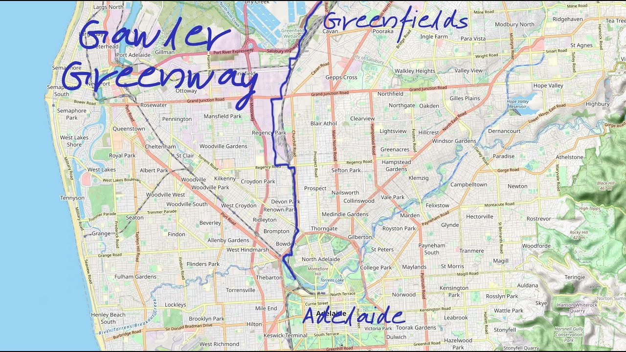 Slow Cycling around Adelaide - Gawler Greenway - Adelaide to Greenfields and return