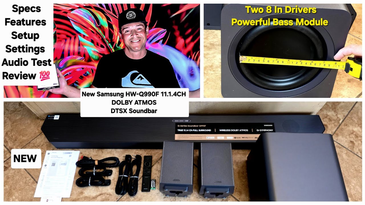 Саундбар Samsung HW-Q990F 11.1.4 с 23 динамиками Eclipsa DTS:X Dolby Atmos, новые 2x8-дюймовые ба...