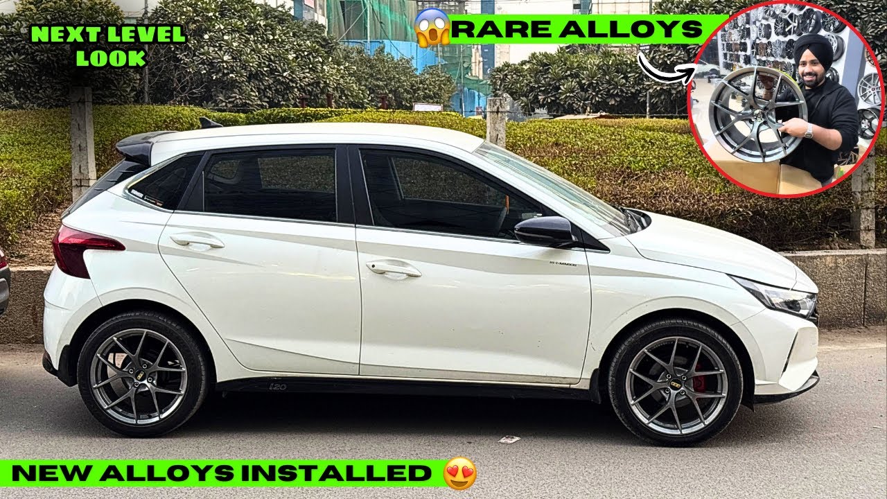 Finally i20 Ke New Alloys Lagwa Liye 😍Badi Mushkil Se Ye Design Mila | i20 Ka Look Ekdum Change! 🔥