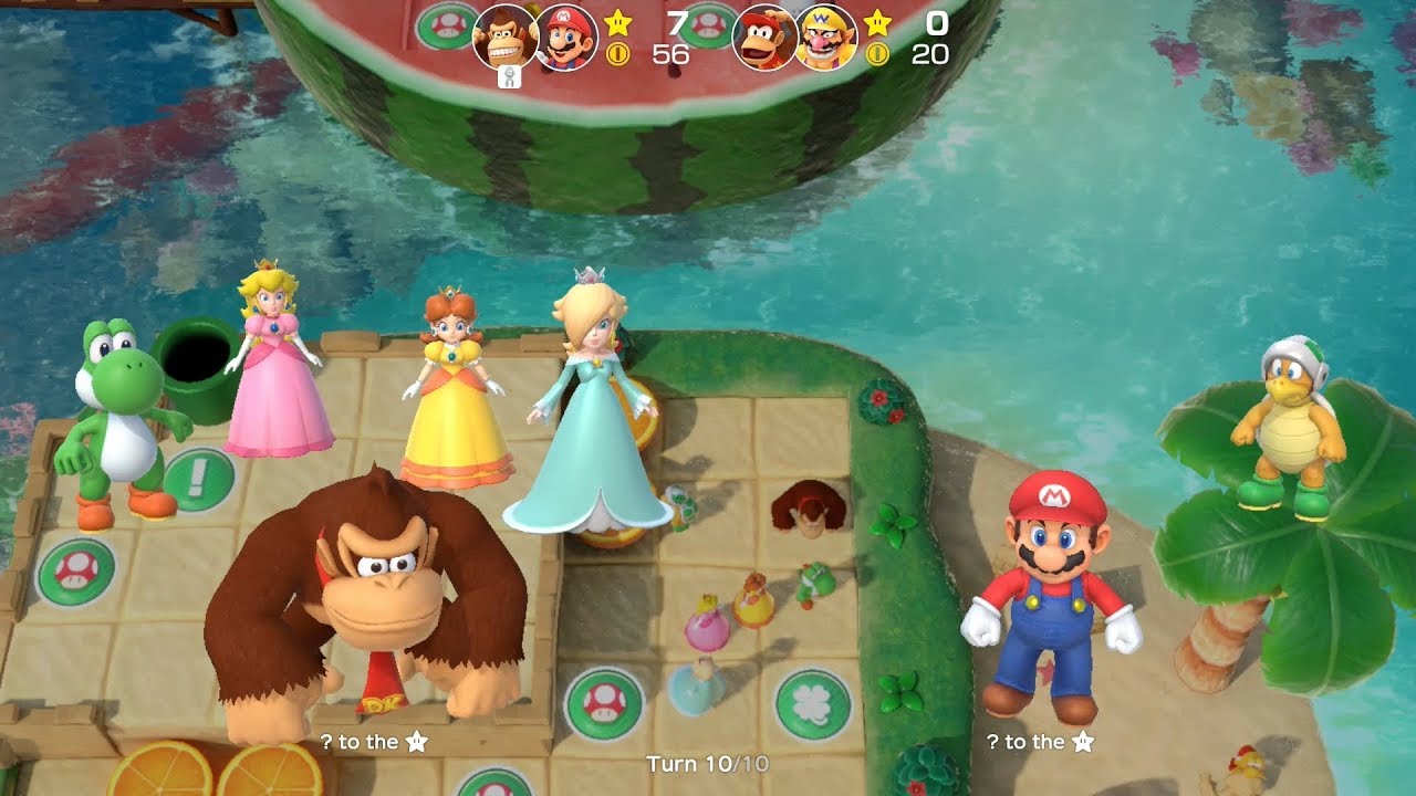 Super Mario Party Partner Party #591 Watermelon Walkabout Donkey Kong & Mario vs Diddy Kong & Wario