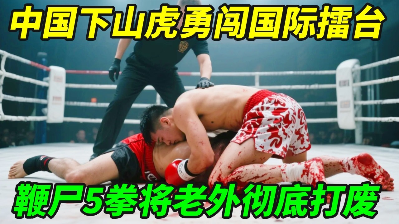 中国下山虎勇闯国际擂台！1拳打翻老外还不解气，鞭尸5拳彻底打废！【小野格斗解说】