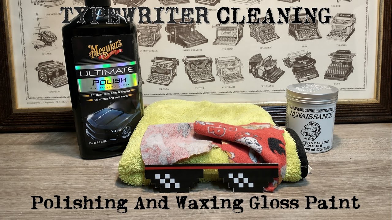 Polishing and waxing a gloss paint typewriter
