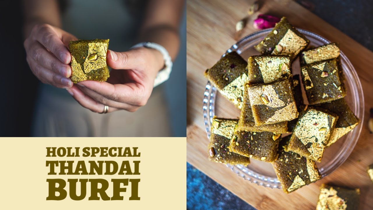 Thandai Burfi Recipe - Thandai Fusion Dessert - How to Make Thandai Dessert - Episode 2 Holi Recipe