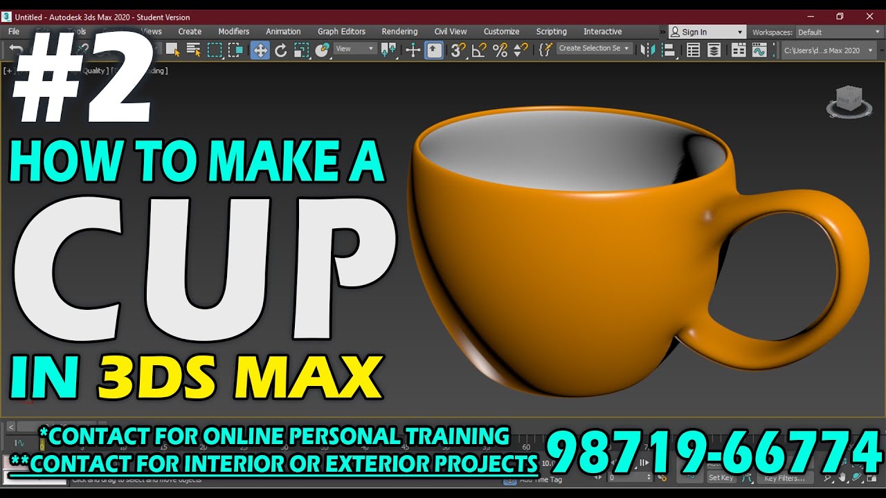 #2 || 3DS MAX || HOW TO MAKE A CUP ||