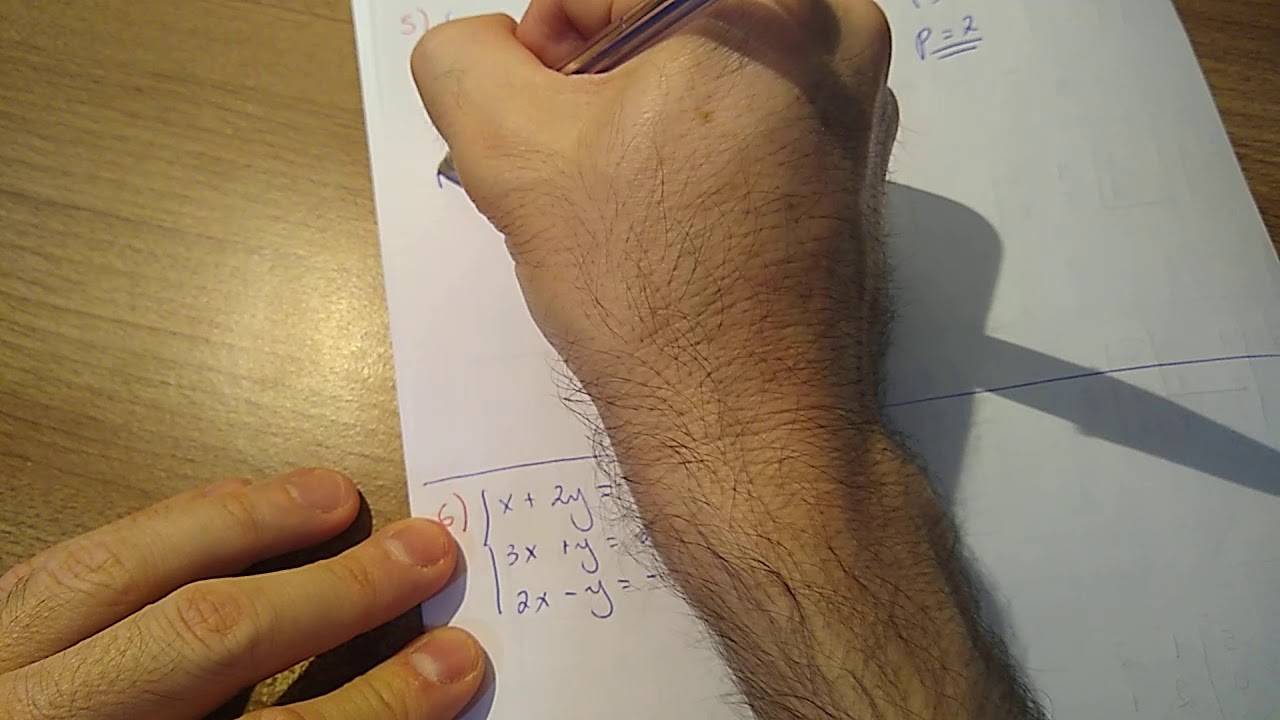 Aula sobre característica de uma matriz e discussão de um sistema linear