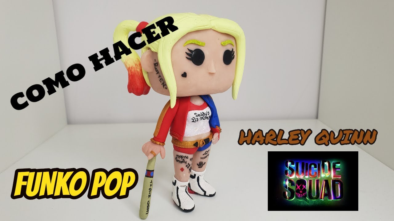 Como hacer Funko pop de Harley Quinn y como hacer la estructura con sculpey 3 [polimerclay]