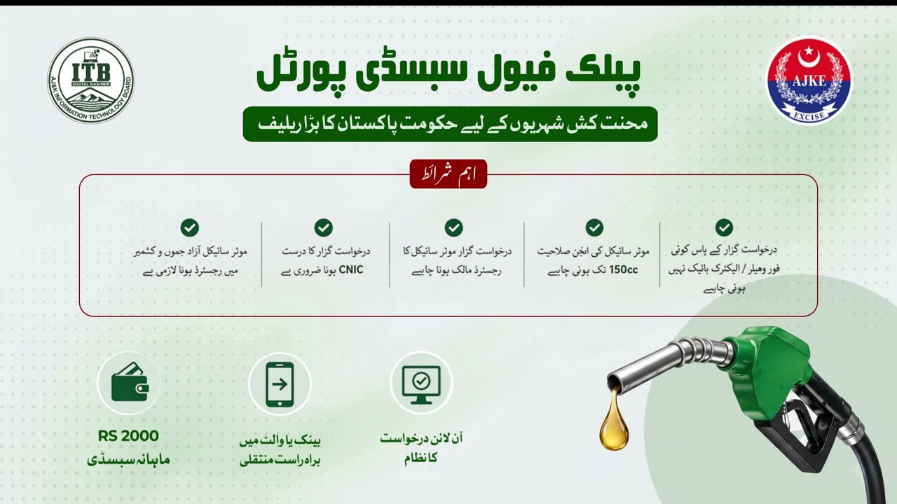 Rs. 2000 Monthly Fuel Subsidy for Motorcycle Owners | Government of Pakistan Relief Program 2026