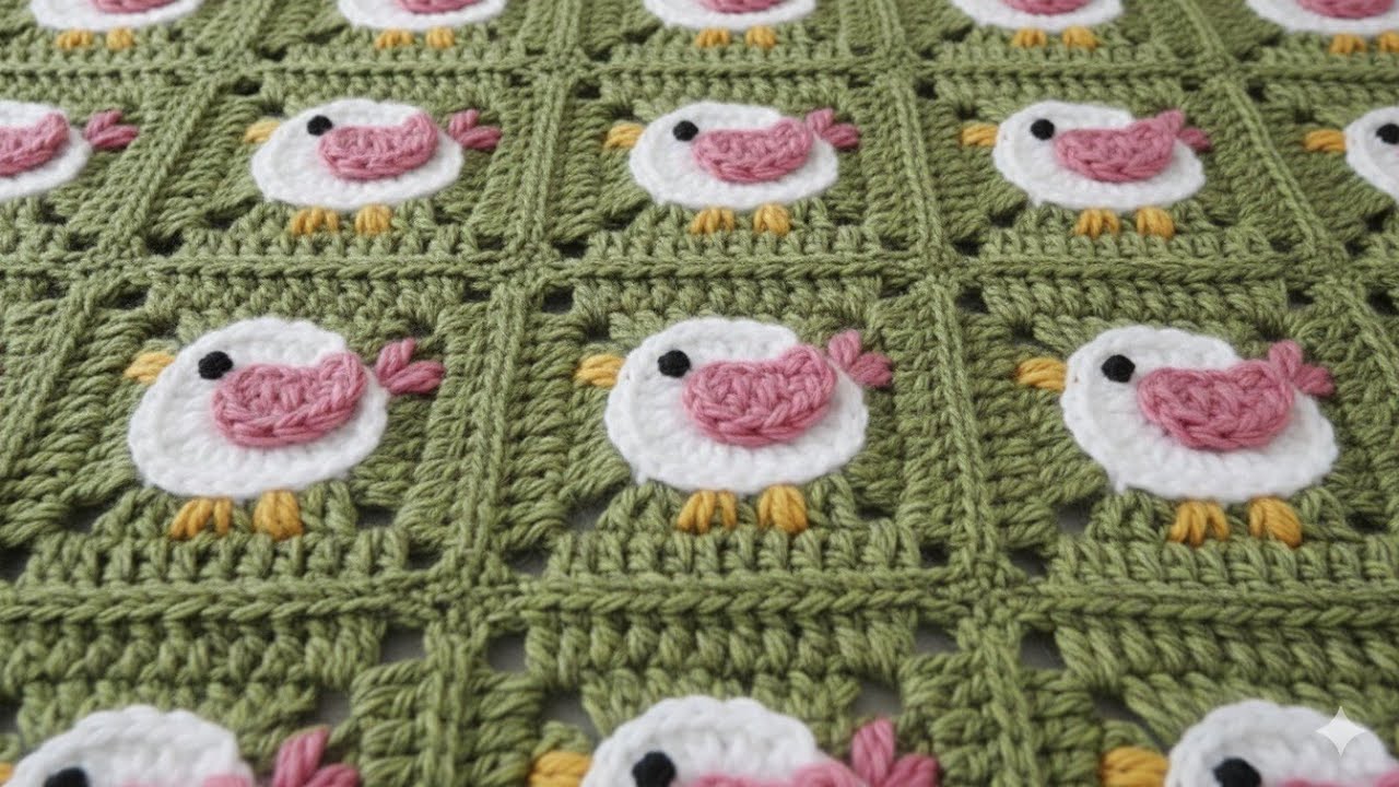Beautiful Crochet square for Blankets🐤 crochet easy pattern for Beginners#crocheting #crochetpattern