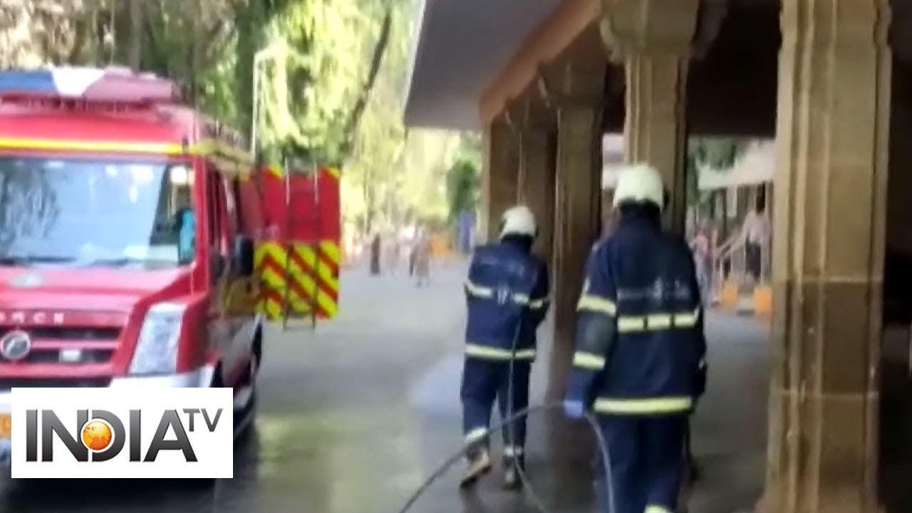 COVID-19 outbreak: Fire Services officials sanitize hospital in Mumbai
