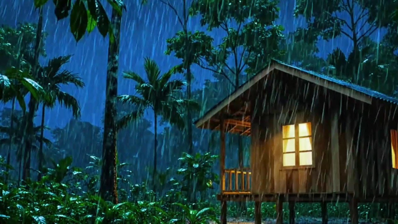 Realistic Night Rain & Thunder Sounds | ASMR Sleep & Meditation  | HEAVY RAIN | RAIN SOUNDS | RAIN