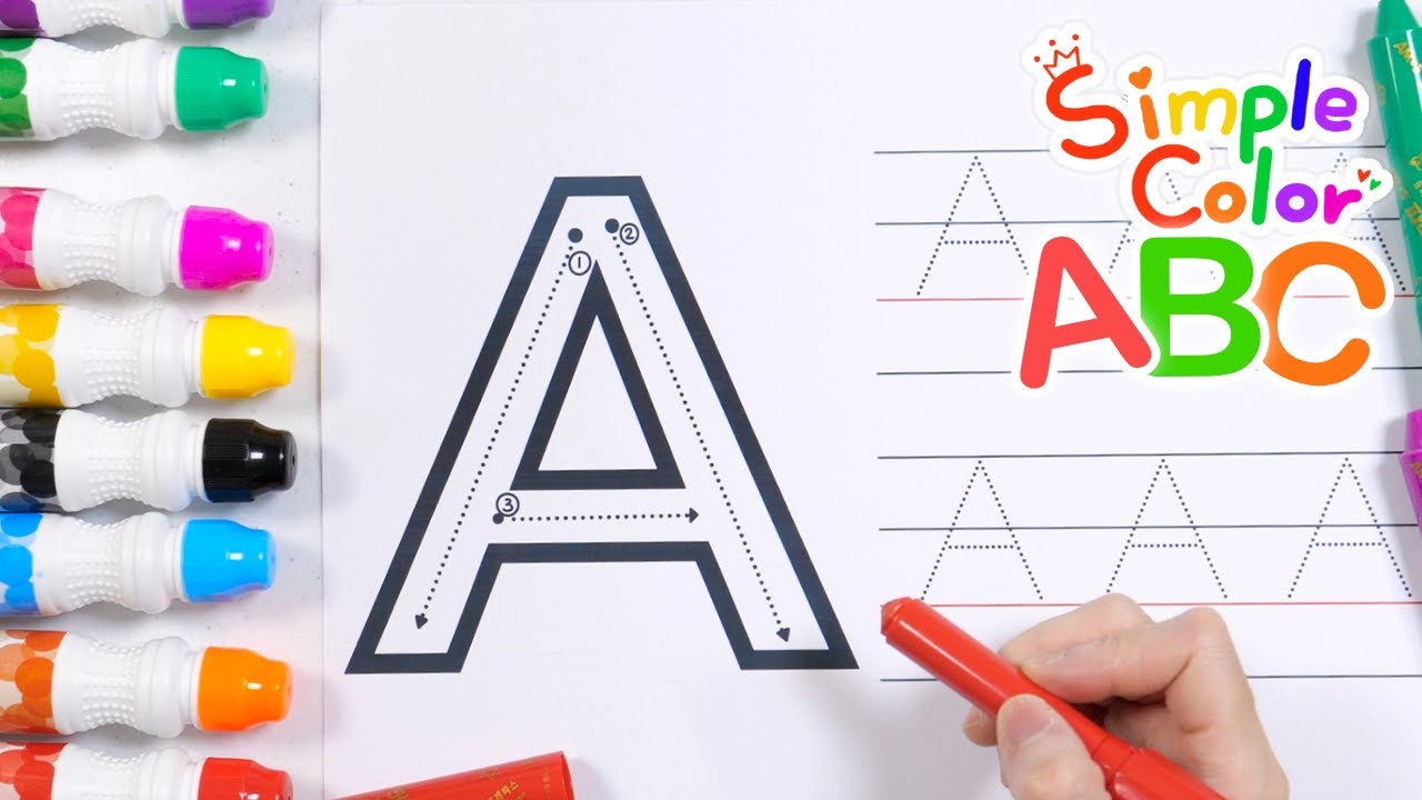 Узнайте, как писать алфавит | Практика письма по алфавиту для дошкольников - Simple Color