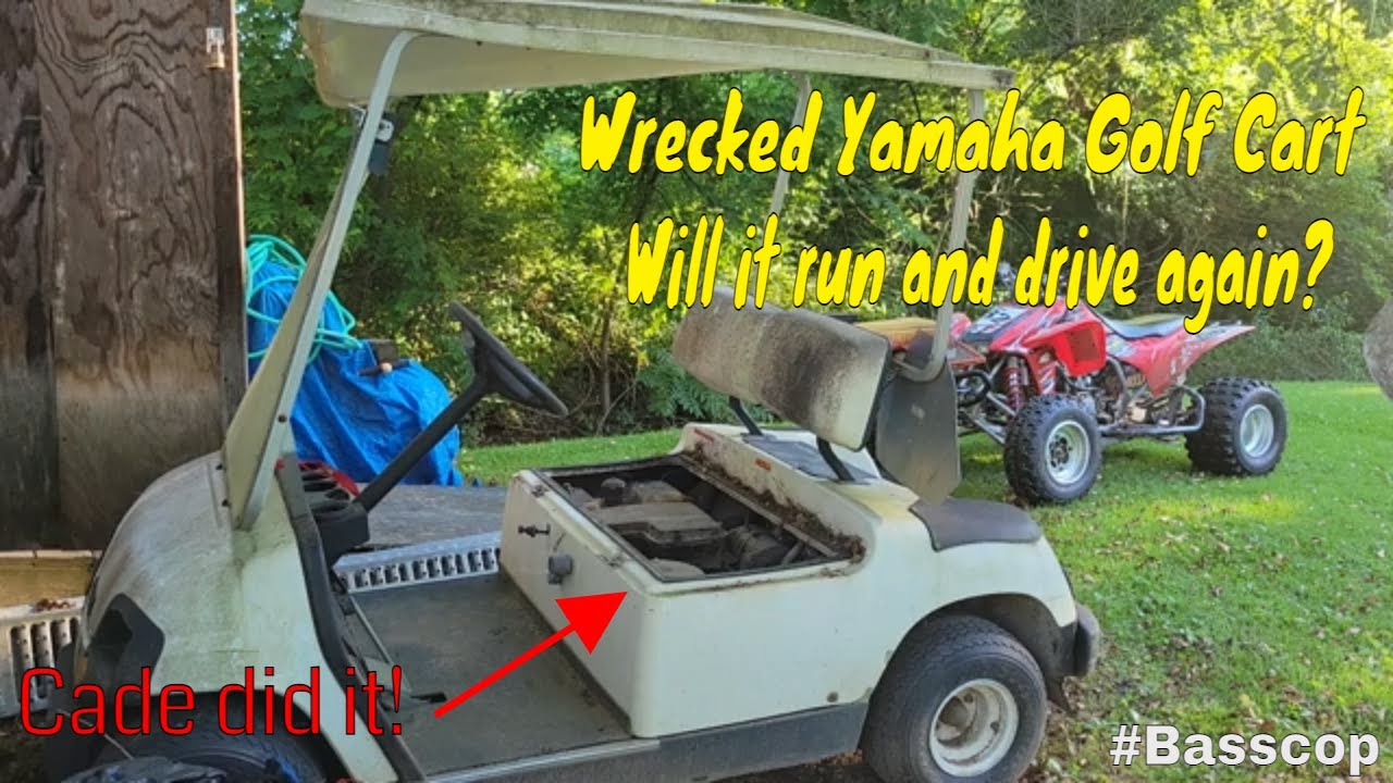 Wrecked 1998 Yamaha Golf Cart! Will it run and drive again?