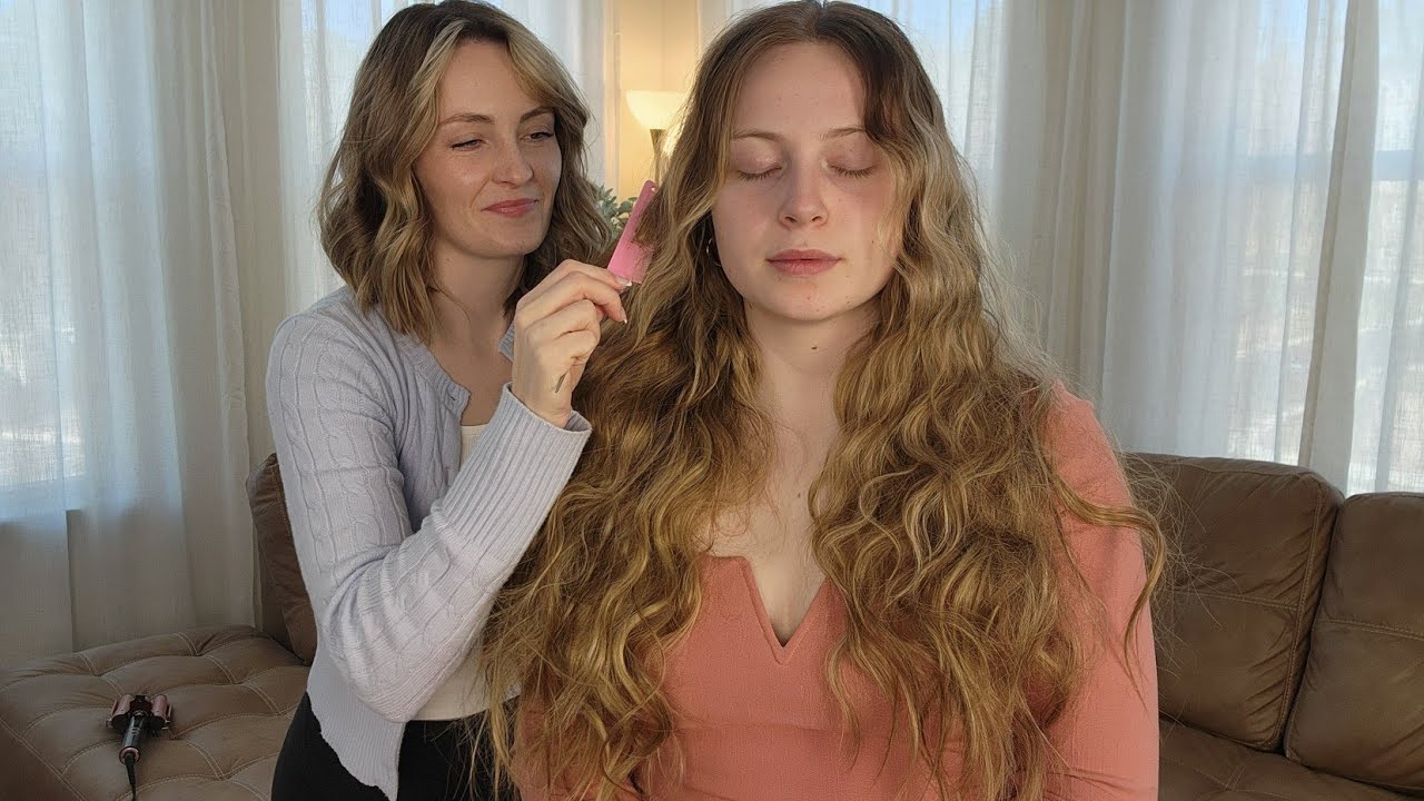 ASMR Perfectionist Hair Extension Installation | Hair Fixing, Curl Teasing & Finishing Touches