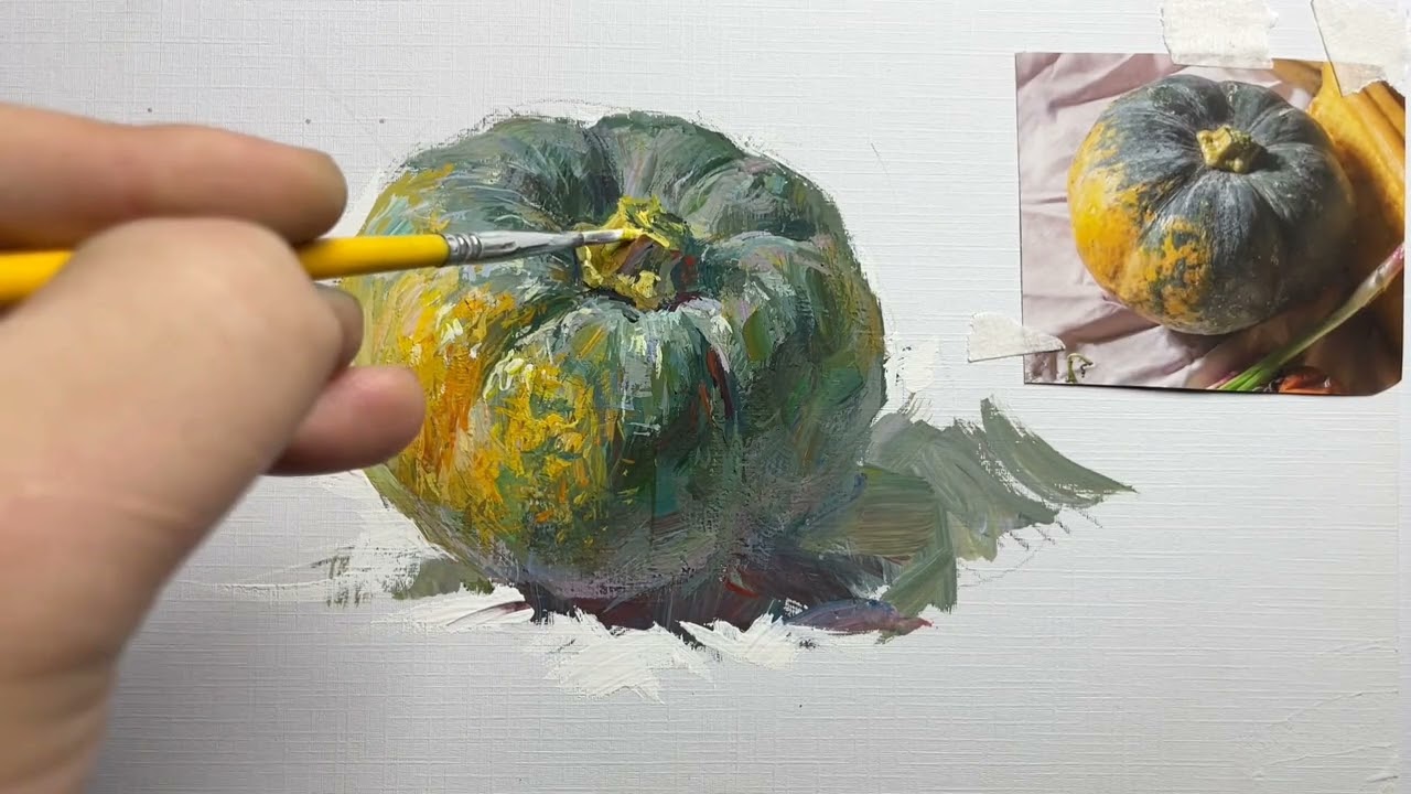Realistic Pumpkin Painting from Life | Oil Painting Process