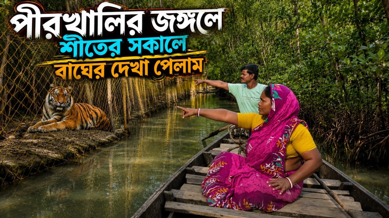 শীতের সকালে নদীর সাইট ধরে মাছ ধরতে যাওয়ার সময়, চোখে পড়লো বিশাল সাইজের বাঘ রোদ পোহাচ্ছে বসে।