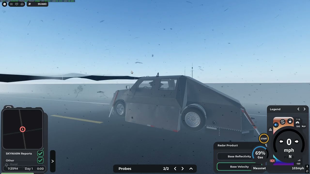 EF5 Slides UTAV out of the tornado | Roblox Twisted