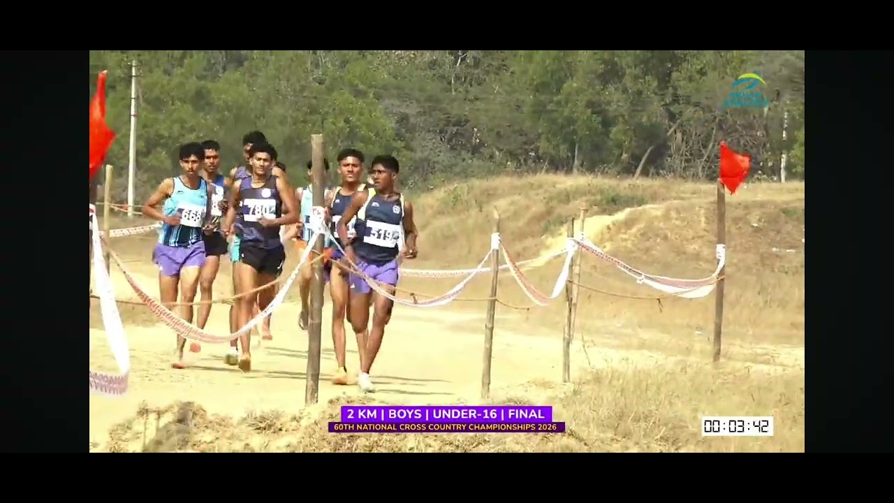Boys under 16 2 km final 60th national cross country championships 2026 Up vs Up 