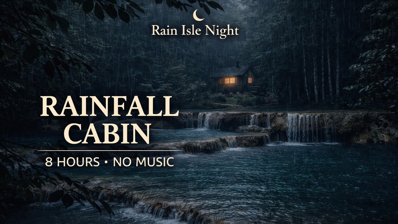 8 Hours Rainfall Cabin at Night | Deep Sleep • No Music