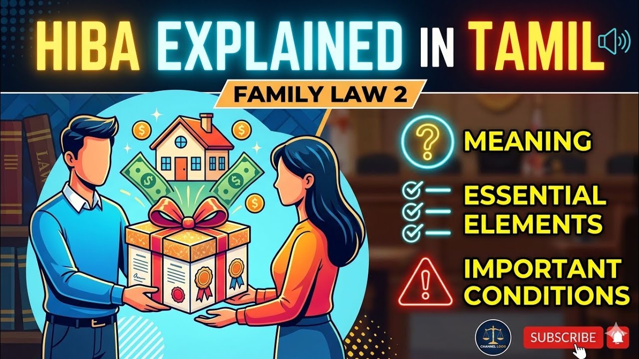 Hiba Explained in Tamil | Meaning, Essentials & Conditions | Muslim Law Gift Full Explanation