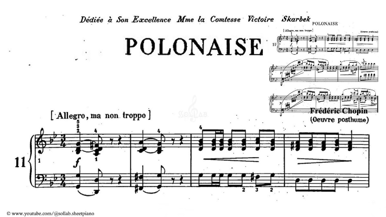 Frédéric Chopin – Polonaise in G minor, B. 1 | Piano Sheet Music