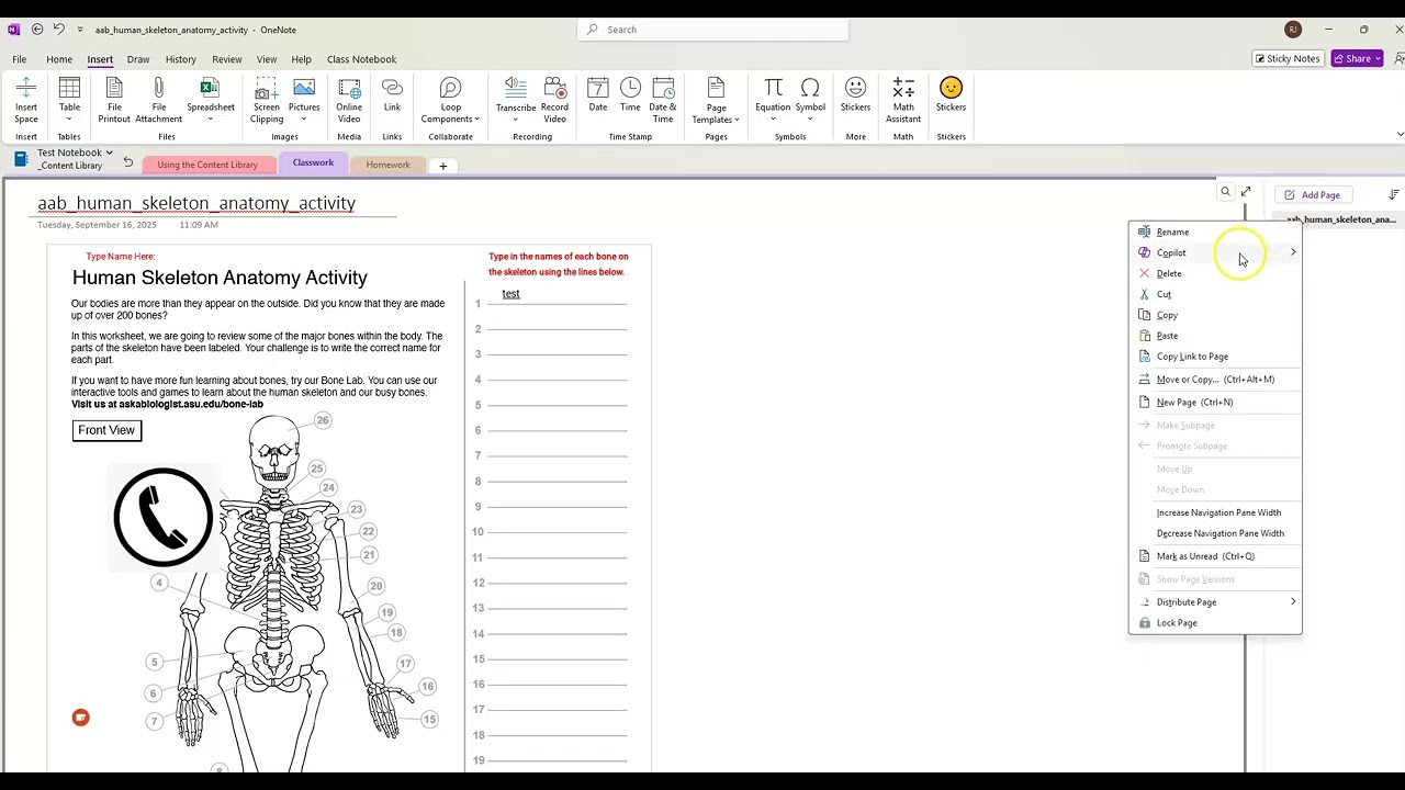 OneNote Class Notebook - Copying from the Content Library to the Student Notebook