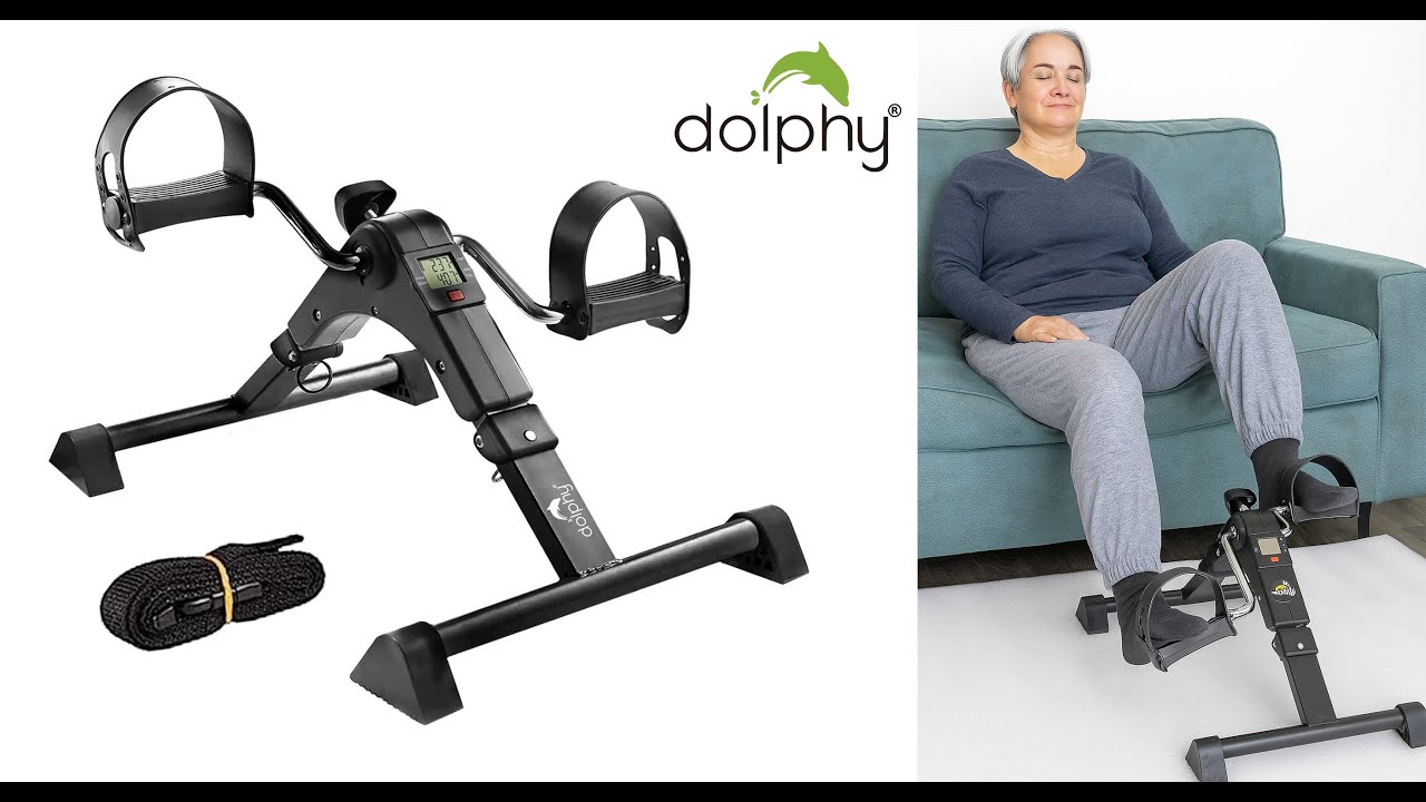Велотренажер Dolphy Mini Cycle с фиксирующим ремнем, регулируемым сопротивлением и цифровым диспл...