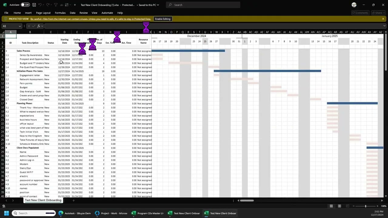 Exporting the Project Work Breakdown Structure Out of Autotask