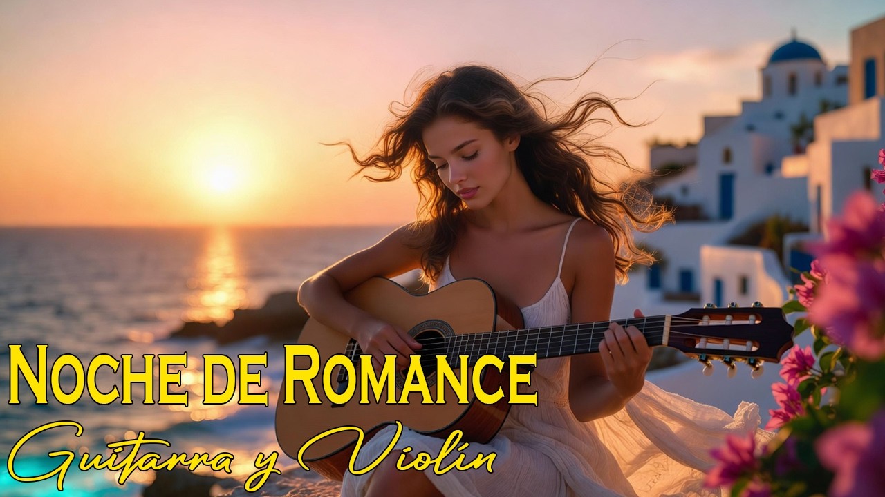 Noche de Romance en el Mediterráneo 🎸 Guitarra y Violín Romántico bajo la Luz de la Luna