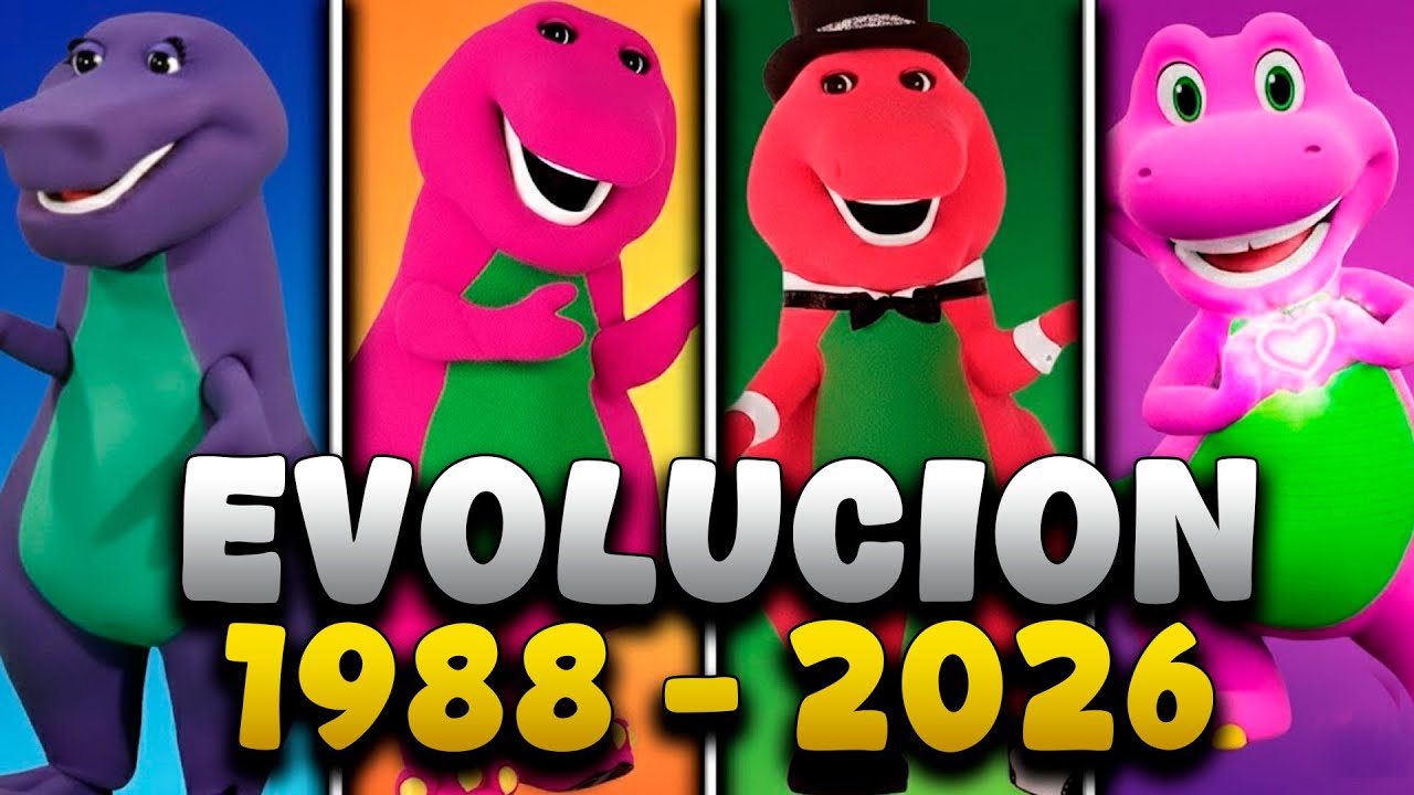 La EVOLUCIÓN de BARNEY a través de los años (1988–2024)