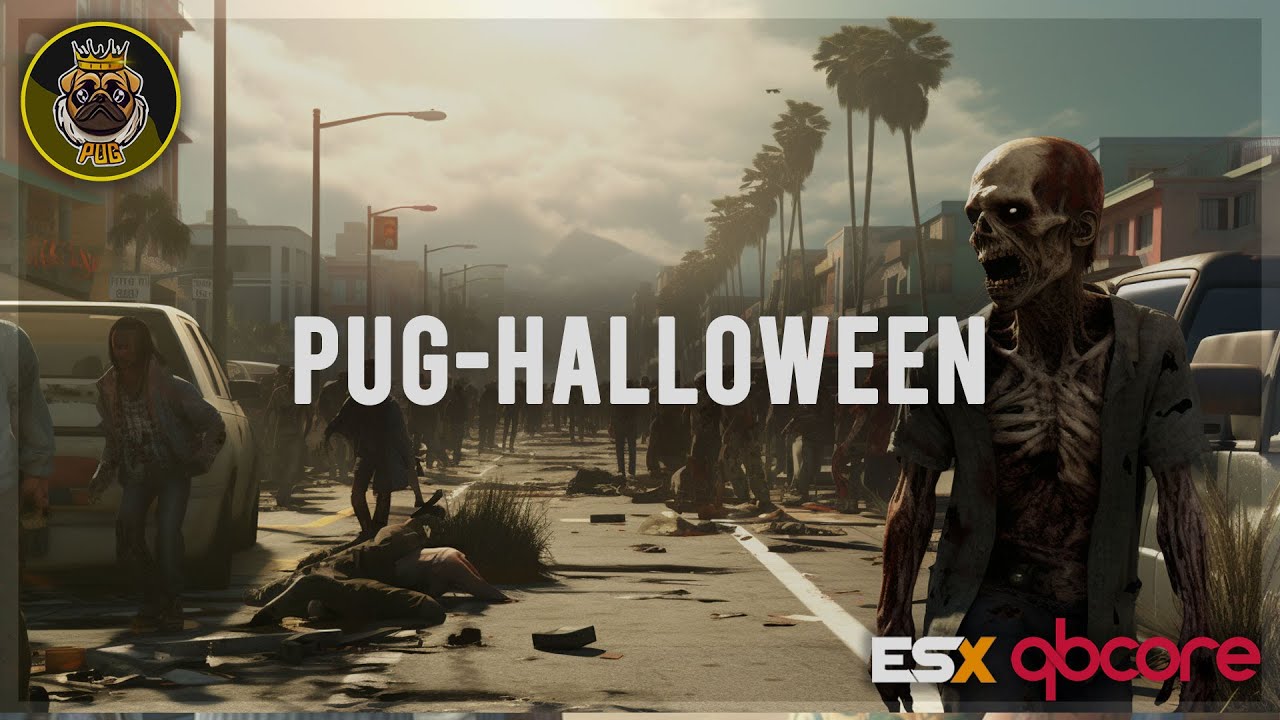 [Fivem] Pug Halloween (Zombie Waves & Trick or Treat) [QBCore] [ESX] [Free]