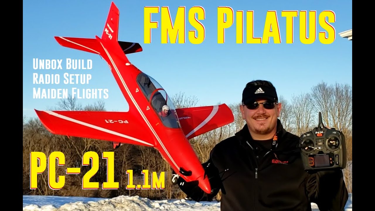 FMS - Pilatus PC-21 - 1.1m - Unbox, Build, Radio Setup, & Maiden Flights