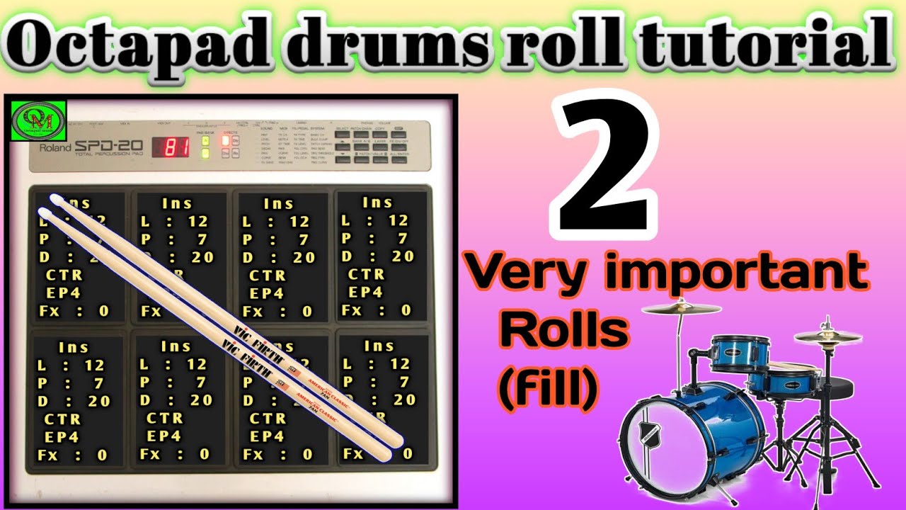 Octapad drums roll tutorial 2 || Roland spd 20 || Reggaeton drum fills || Octapad music ||