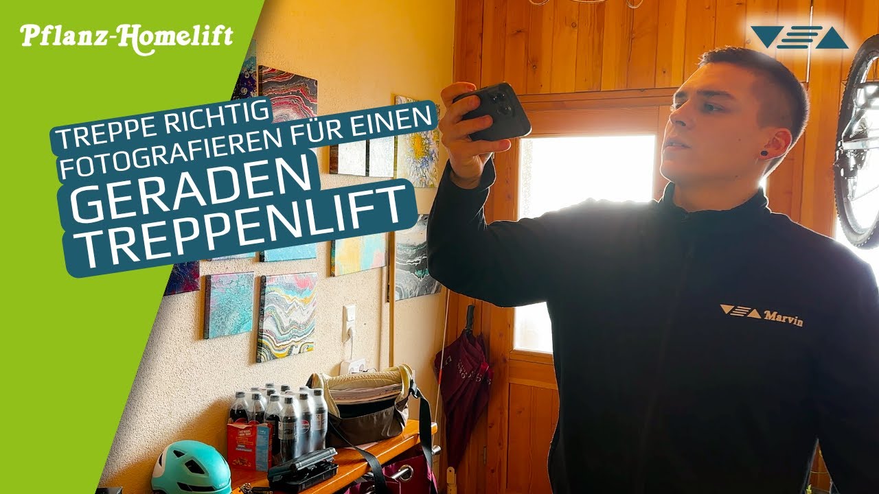 Perfekte Fotos für ein Treppenlift-Angebot ▽△ – für einen geraden Treppenlift