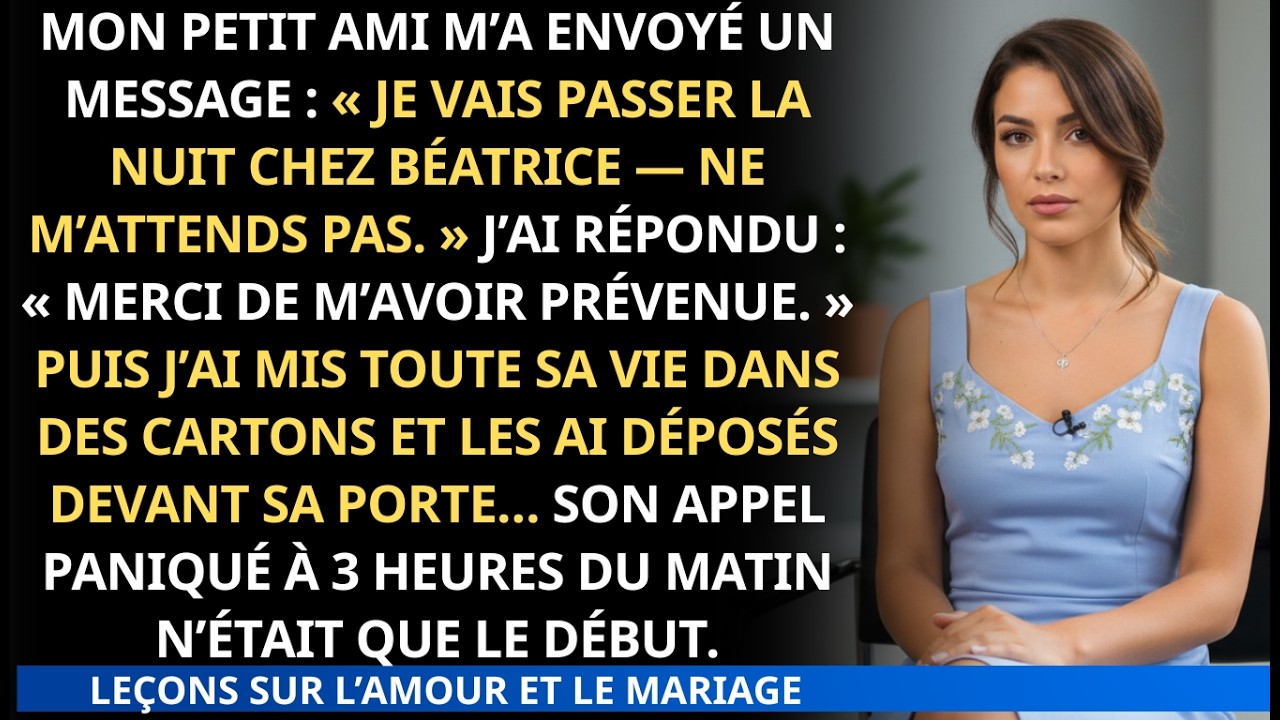 Il pensait dormir chez sa maîtresse, il a fini par dormir devant ses cartons.
