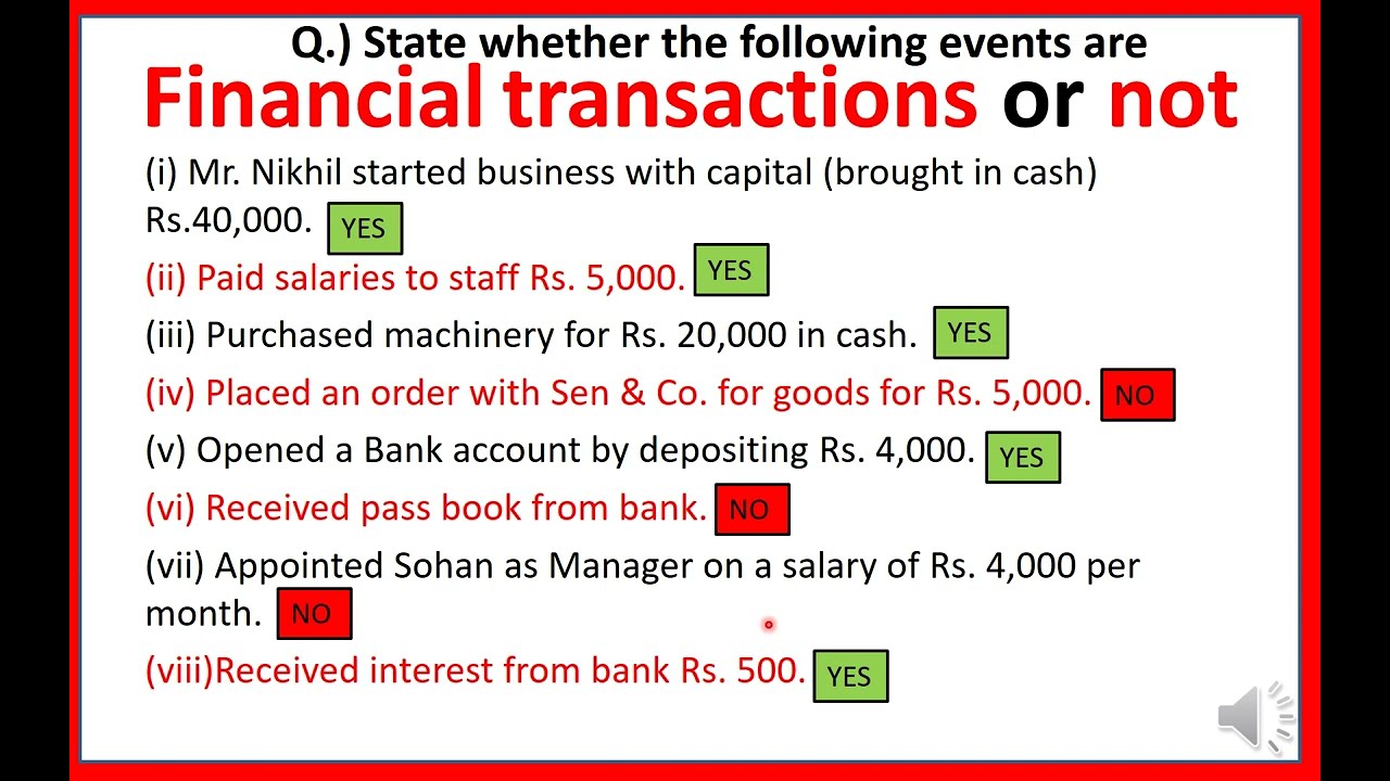 Financial transactions || Monetary Transactions