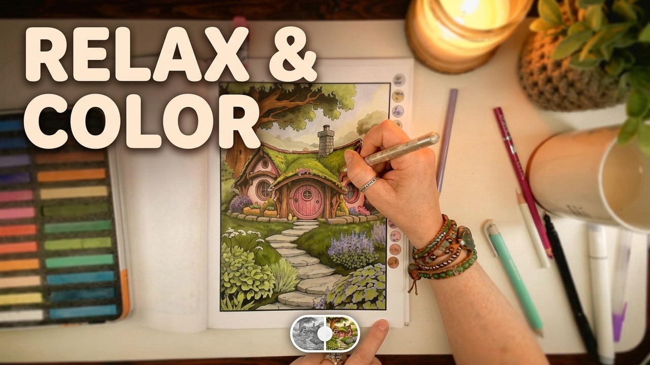 Greyscale Coloring Session - Color with me