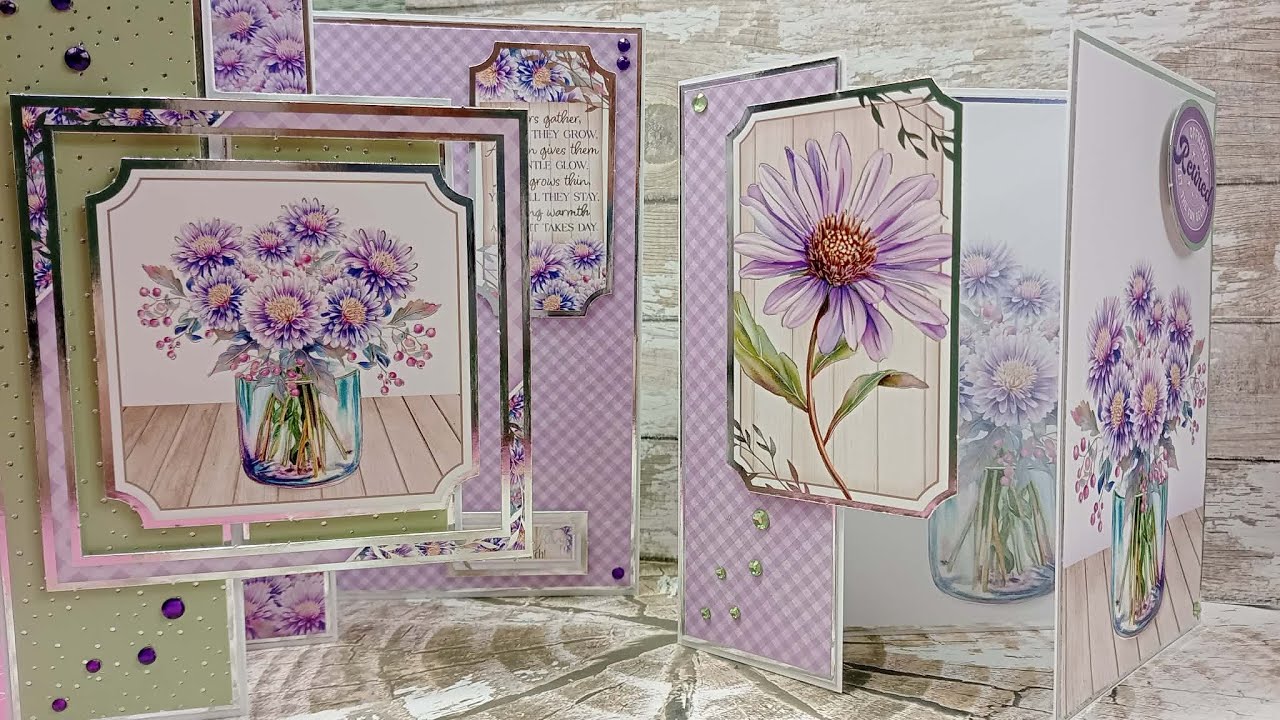 Cardmaking with Hunkydory's A Year of Flowers topper collection - September Aster