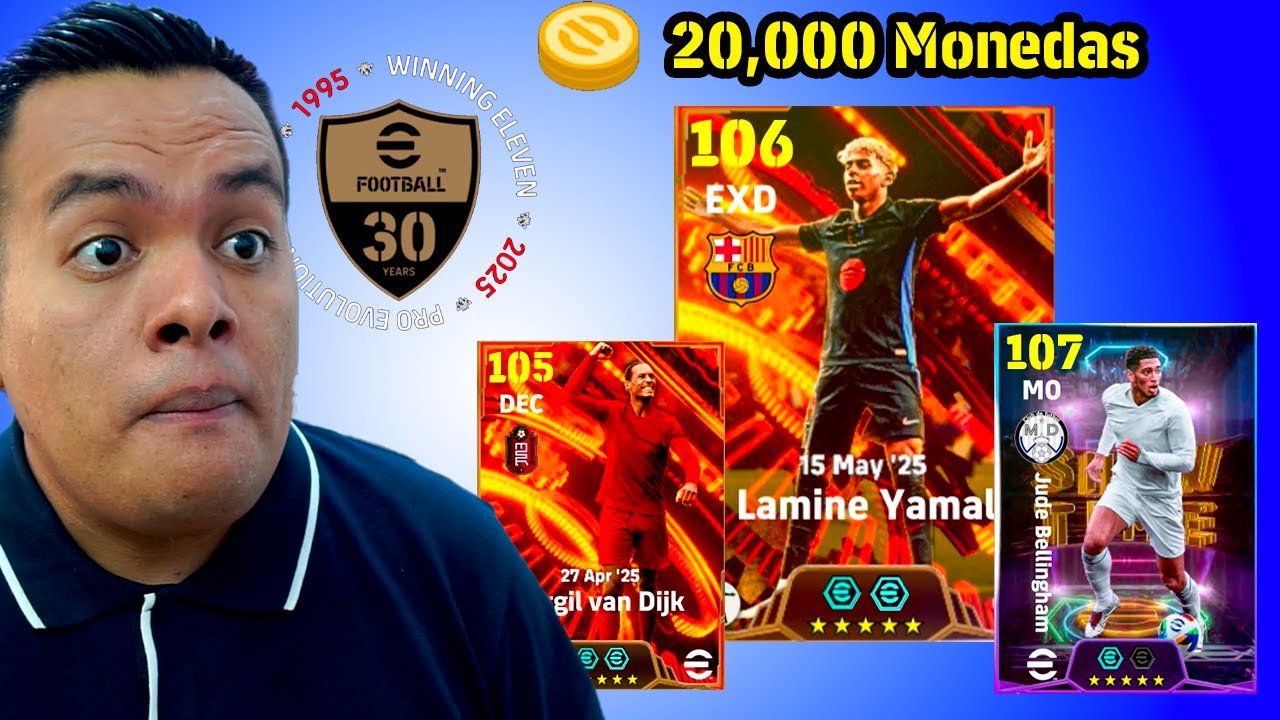Fiché a Lamine Yamal Blitz Curler, Pero Viene con Bellingham & Van Dijk Big Time (eFootball)